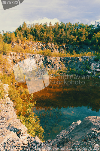 Image of abandoned flooded quarry, Czech republic