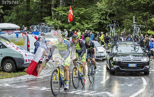 Image of Group of Three Cyclists - Tour de France 2014