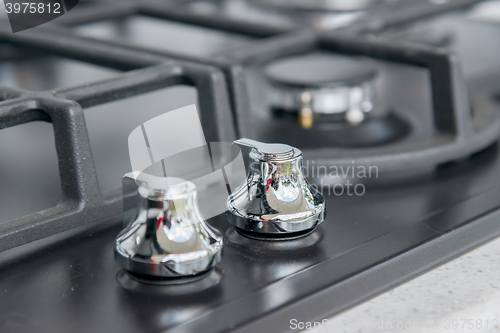 Image of New and modern shining metal gas cooker