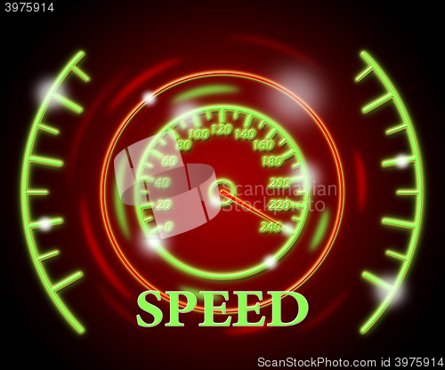 Image of Speed Gauge Shows Odometer Rush And Quicker