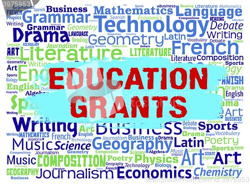 Image of Education Grants Represents Learning Words And Finance