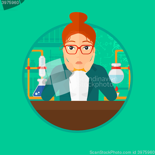 Image of Female student working at laboratory class.