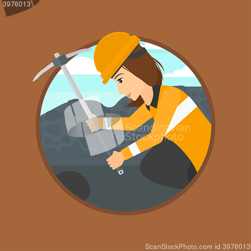 Image of Miner working with pickaxe.