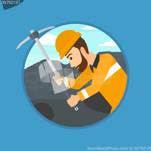 Image of Miner working with pickaxe.