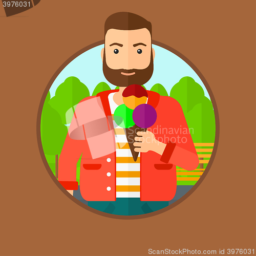 Image of Man eating ice cream.