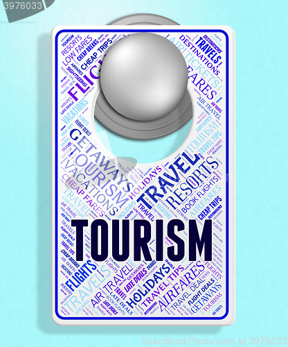 Image of Tourism Sign Indicates Board Destinations And Signs