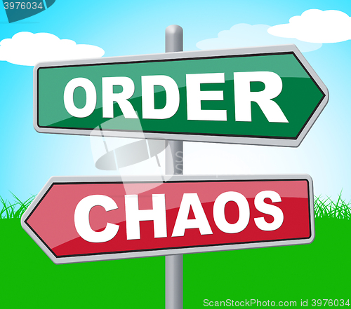Image of Order Chaos Shows Advertisement Havoc And Signboard