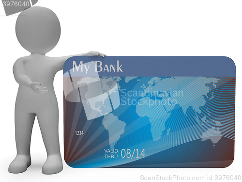 Image of Credit Card Means Commerce Finance And Purchasing 3d Rendering