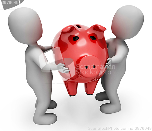 Image of Savings Character Represents Piggy Bank And Illustration 3d Rend