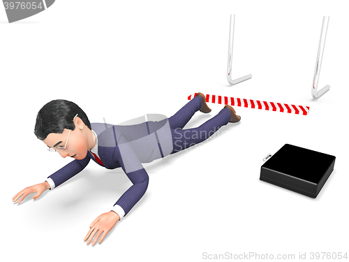 Image of Hurdle Fail Means Lack Of Success And Accident 3d Rendering