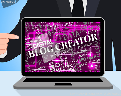 Image of Blog Creator Shows Web Site And Blogger