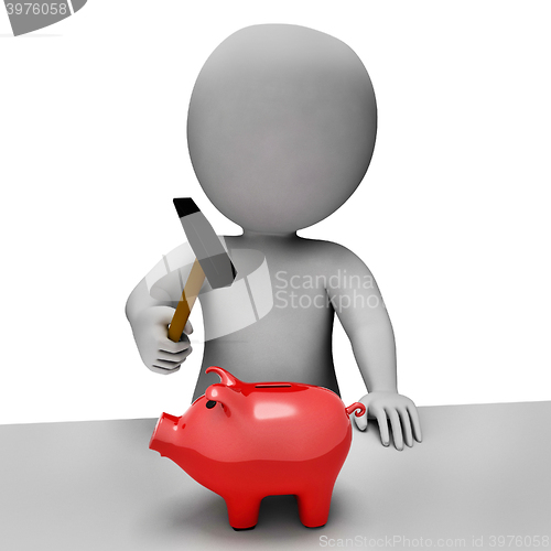 Image of Save Piggybank Shows Spending Word And Banking 3d Rendering