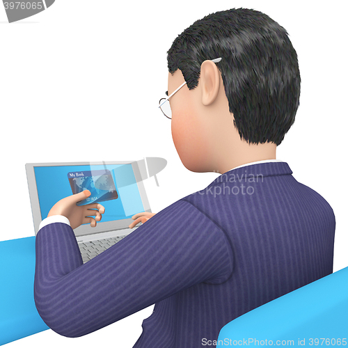 Image of Credit Card Indicates World Wide Web And Bought 3d Rendering