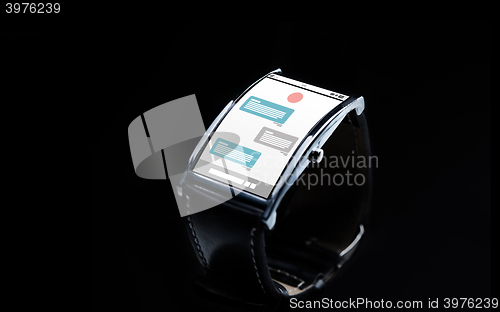 Image of close up of smart watch with messenger application