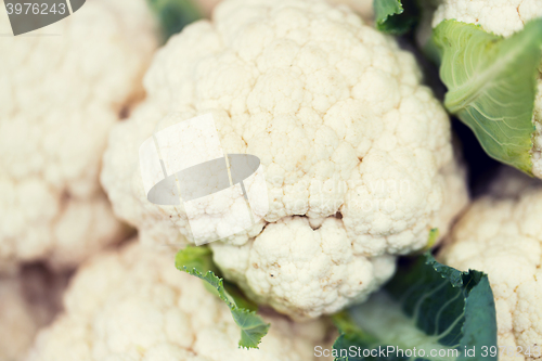 Image of close up of cauliflower at street market