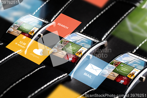 Image of close up of smart watches with news application