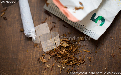 Image of close up of marijuana joint and money