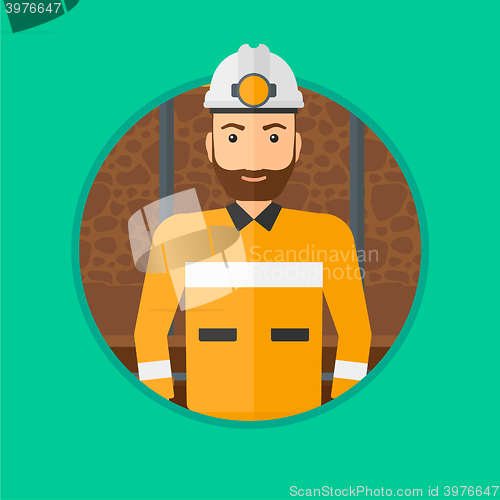 Image of Confident miner in hardhat.