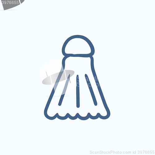 Image of Shuttlecock sketch icon.