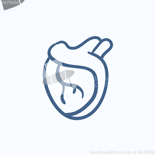 Image of Heart sketch icon.