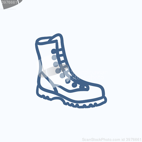 Image of Boot with laces sketch icon.