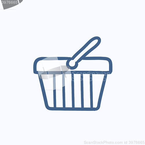 Image of Shopping basket sketch icon.