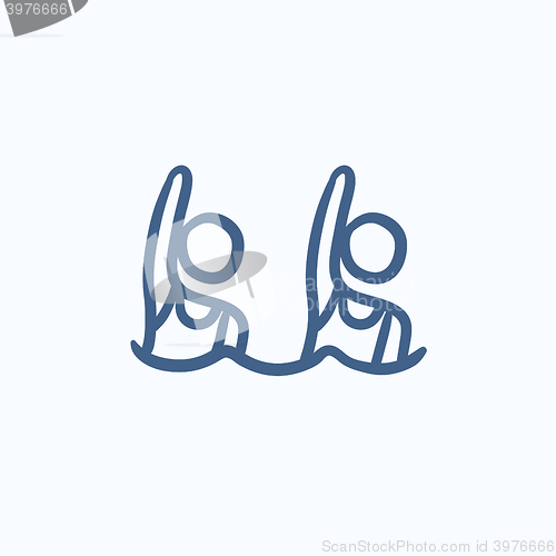 Image of Synchronized swimming sketch icon.