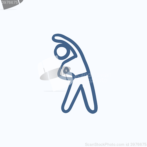 Image of Man making exercises sketch icon.