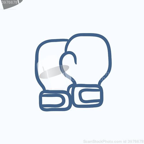 Image of Boxing gloves sketch icon.