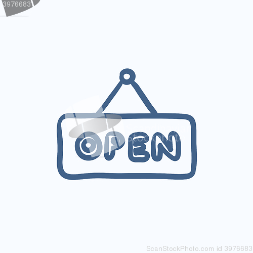 Image of Open sign sketch icon.