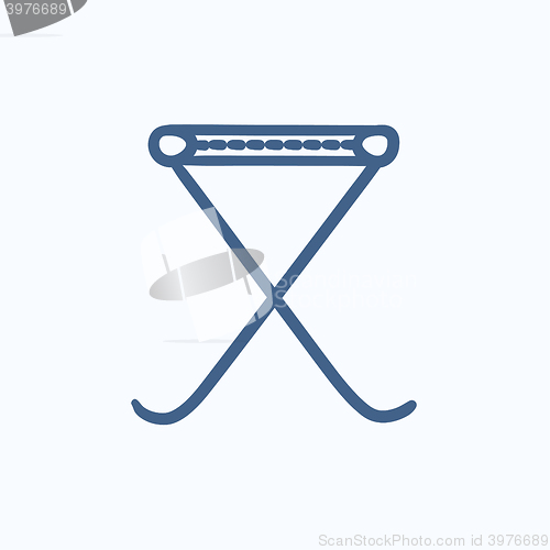 Image of Folding chair sketch icon.