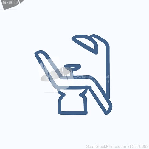 Image of Dental chair sketch icon.