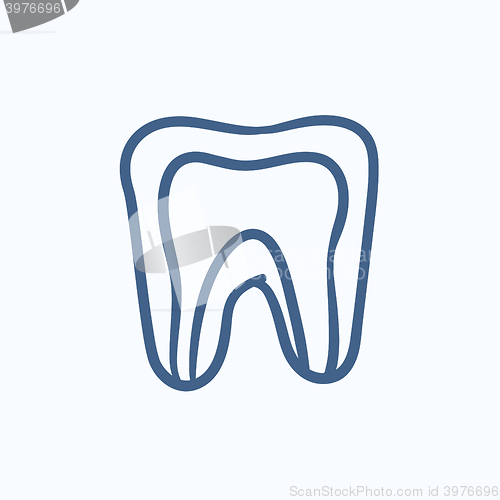 Image of Molar tooth sketch icon.