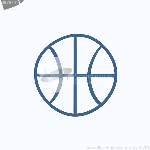 Image of Basketball ball sketch icon.