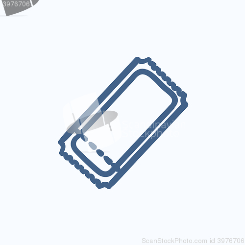 Image of Cinema ticket sketch icon.