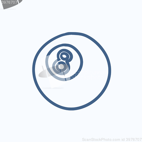 Image of Billiard ball sketch icon.