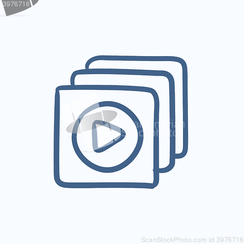 Image of Media player sketch icon.