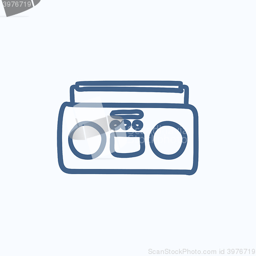 Image of Radio cassette player sketch icon.