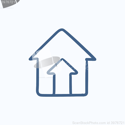 Image of Growth of real estate market sketch icon.