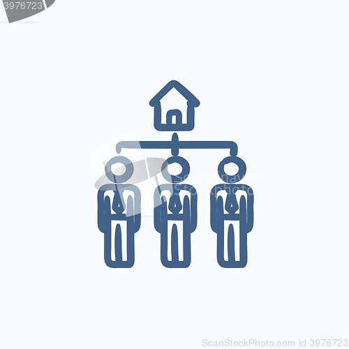 Image of Three real estate agents sketch icon.