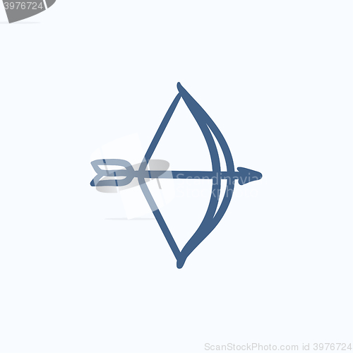 Image of Bow and arrow sketch icon.