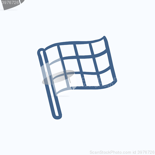 Image of Checkered flag sketch icon.