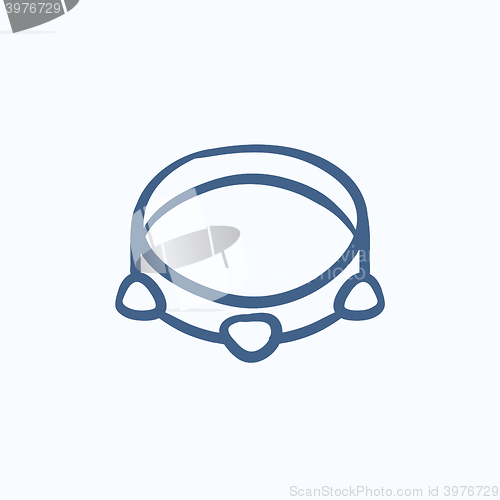 Image of Tambourine sketch icon.