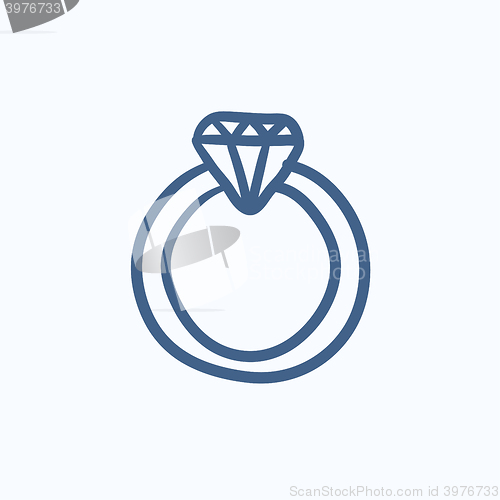 Image of Diamond ring sketch icon.