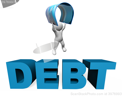 Image of Debt Credit Card Means Financial Obligation And Arrears 3d Rende