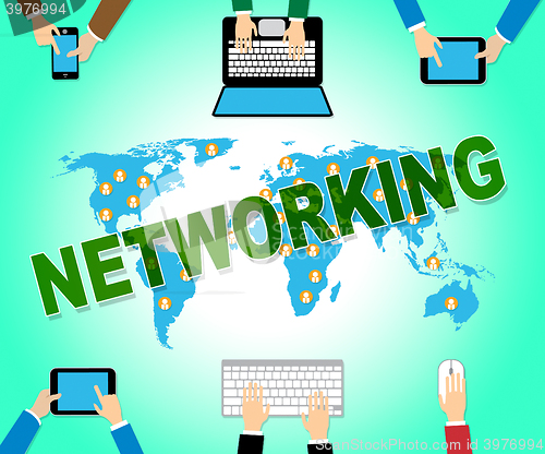 Image of Networking Online Shows Global Communications And Connectivity