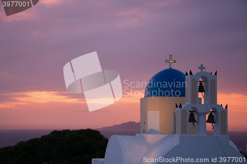 Image of Church during Sunrise, Fira, Santorini, Greece