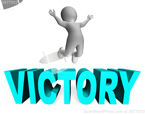 Image of Victory Character Means Champion Active And Succeed 3d Rendering