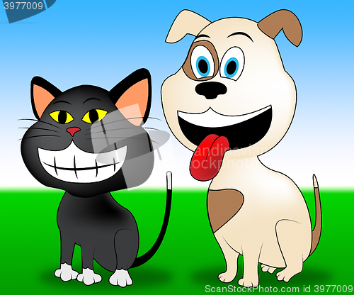 Image of Happy Pets Indicates Domestic Cat And Animal