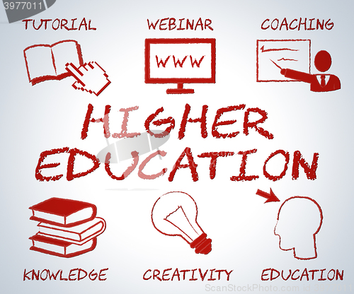 Image of Higher Education Indicates Tertiary School And College